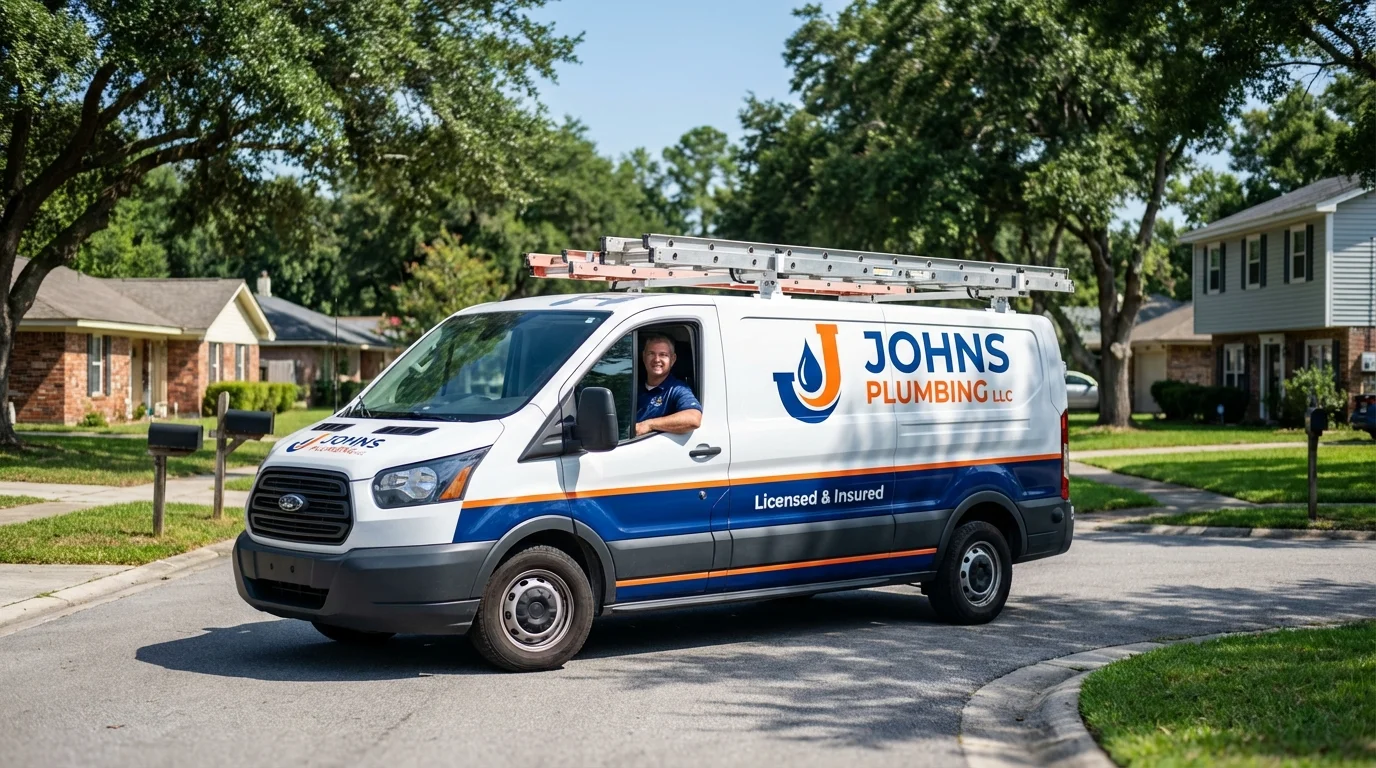 Johns Plumbing LLC service van in Corning, AR